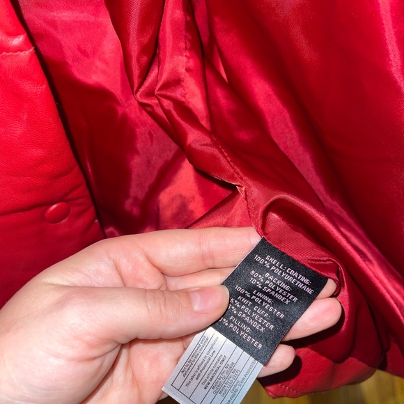 NWOT Anthropologie AVEC LES FILLES Womens L Faux Leather Puffer Coat - Picture 15 of 16